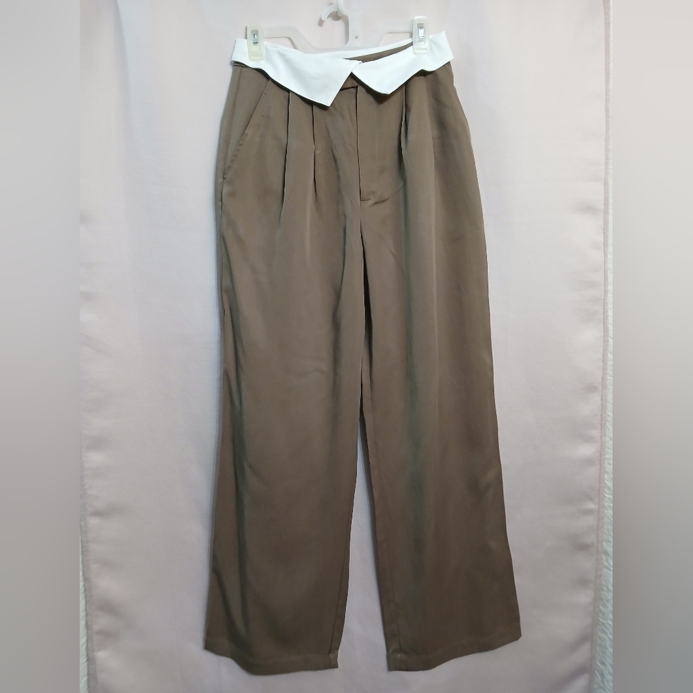 Reformation Tan Wide Leg Pants